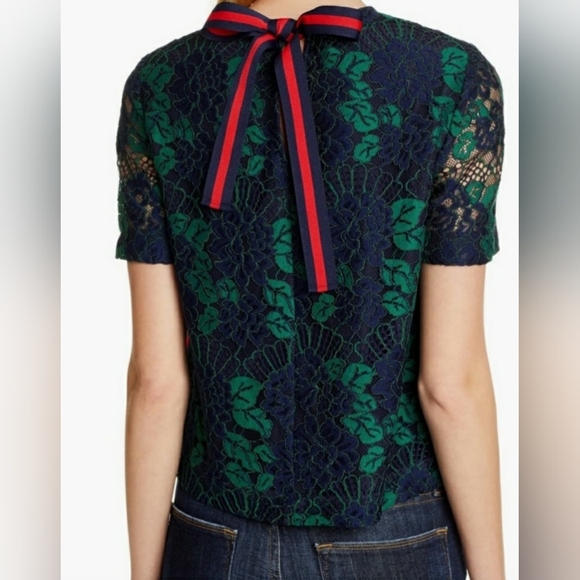 Ted Baker Green and Blue Thallia Lace Top - Picture 4 of 8